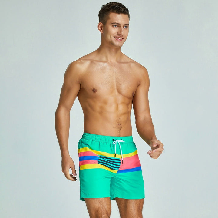 Herenshort in microvezel met meerkleurige print - Adrian