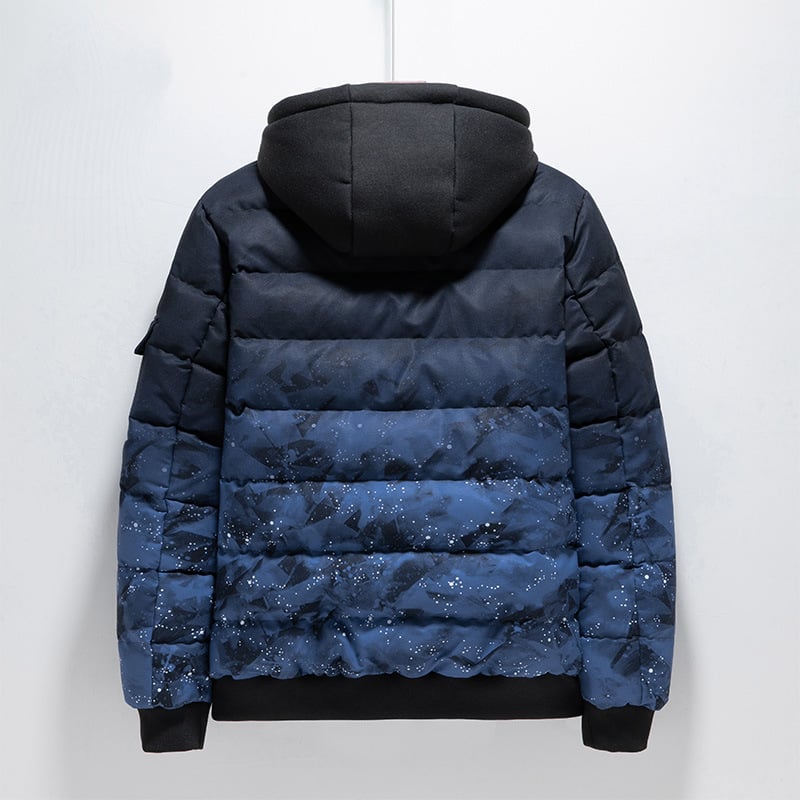 Gewatteerd herenjack met urban design - Kaien