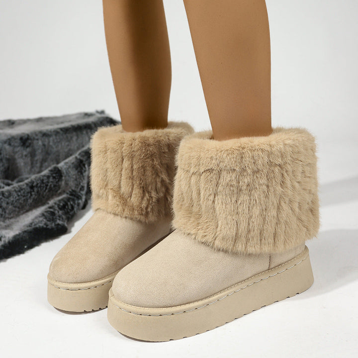 Dames winterlaarzen met manchet van synthetisch bont - Ivanna