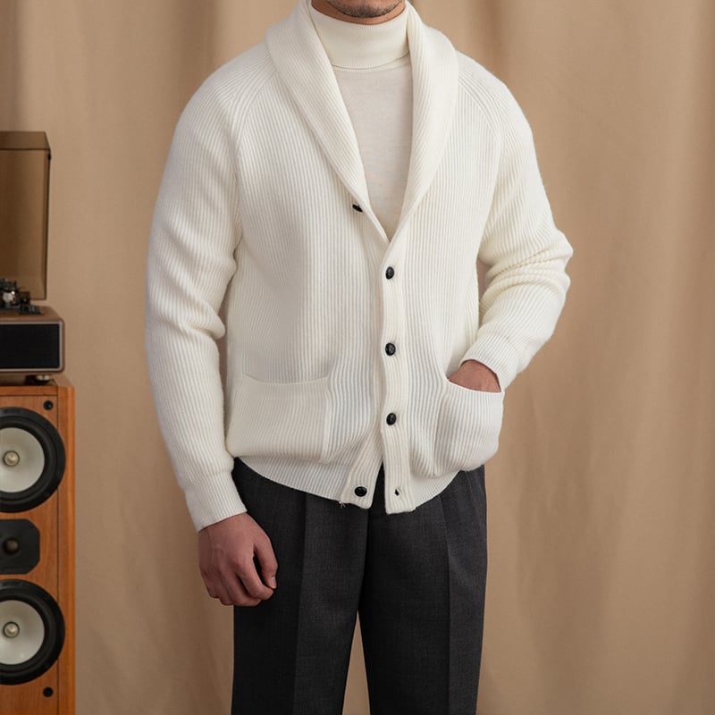Elegant gebreid herenvest met klassieke revers - Davide