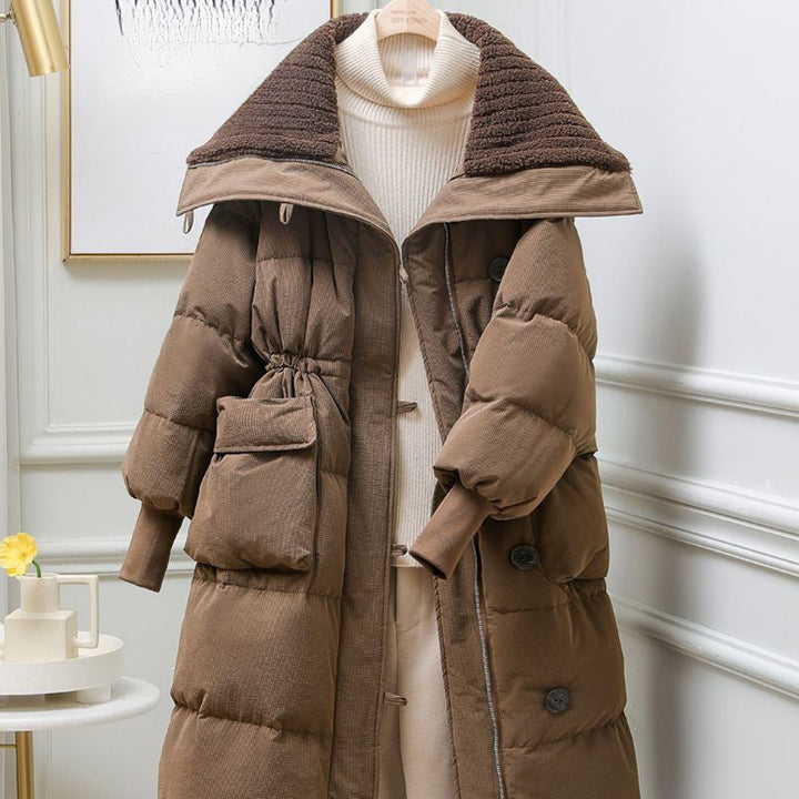 Gewatteerde lange jas voor dames - Amandine