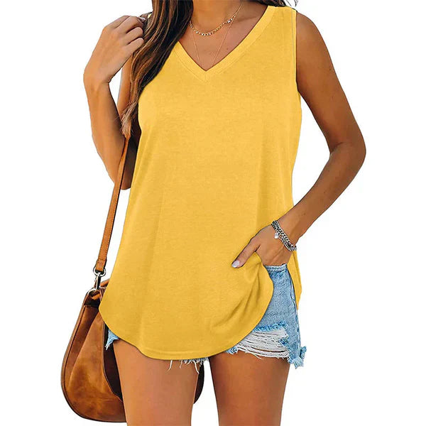 Nana - Jersey tanktop met V-hals