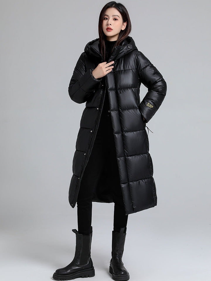 Gewatteerd lang jack met effect voor dames - Eryndel