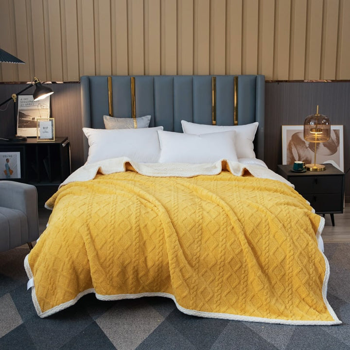 Dubbellaagse thermische deken met zacht wollen effect