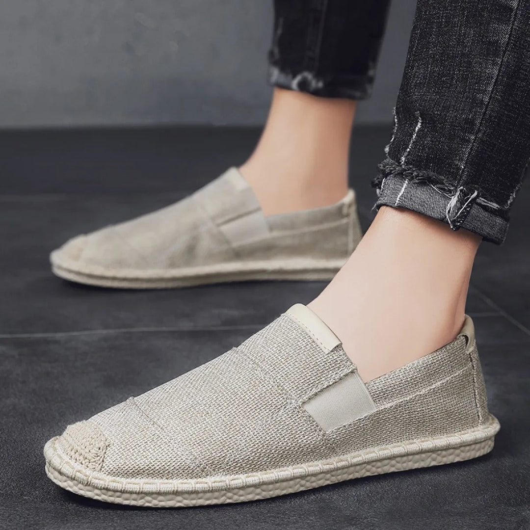 Donkergrijze ademende canvas herenschoenen - Dorian