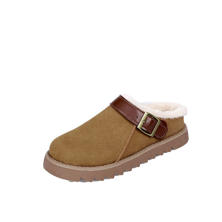 Dames muiltjes met bontvoering en gesp - Eira