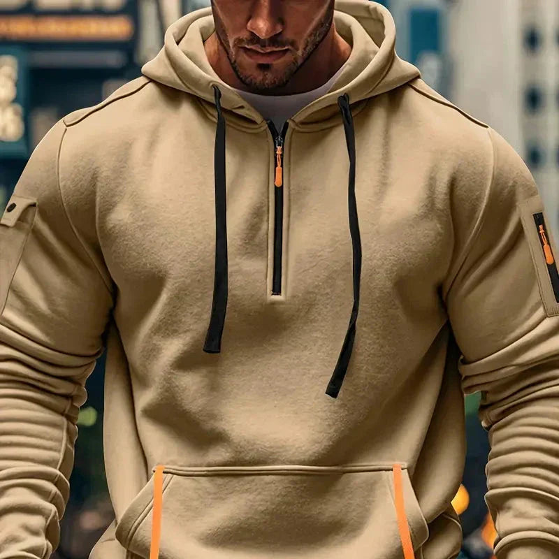 Heren sweatshirt met capuchon en zakken - Cesar
