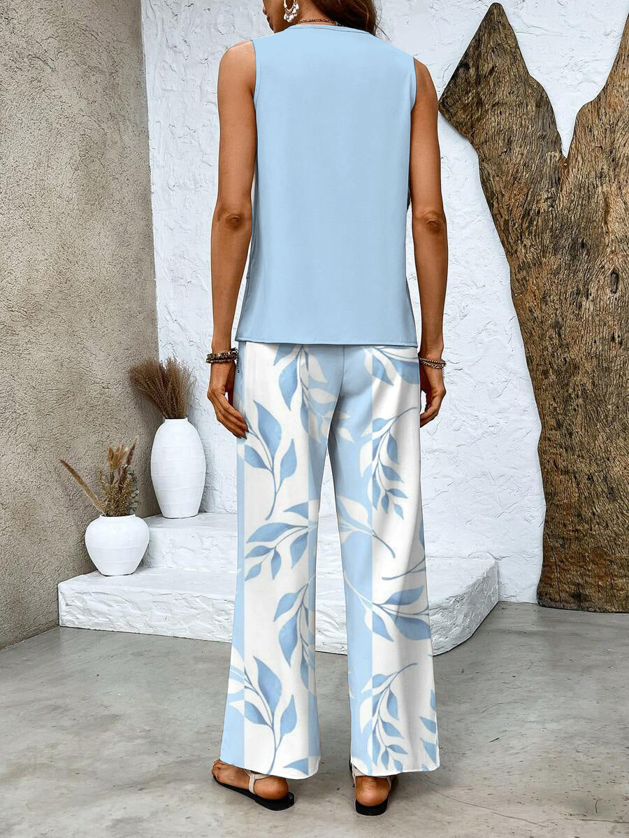 Nora - Zomerse set met print of effen kleur
