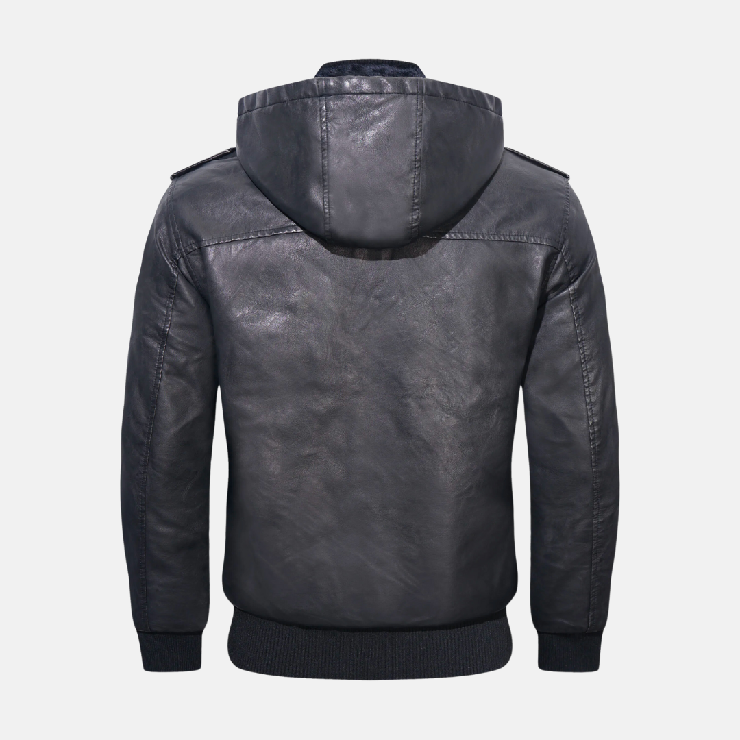 Michel - Hooded Leren Jack