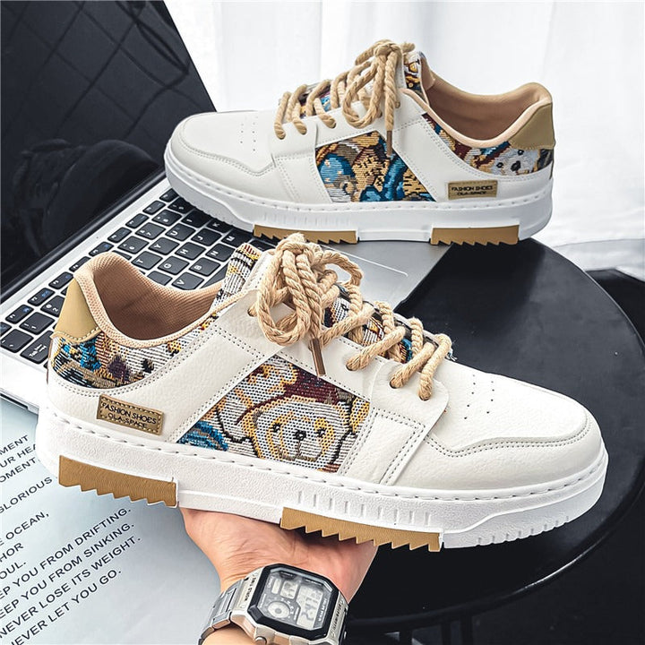 Herensneakers met geborduurd paneel casual stijl - Elías