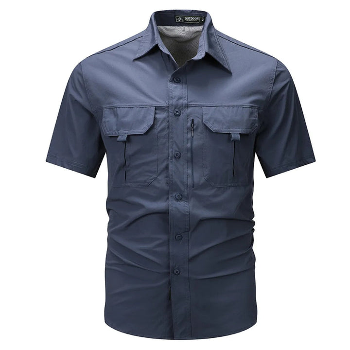 Herenhemd met korte mouwen in technische polyester utility-stijl - Mateo