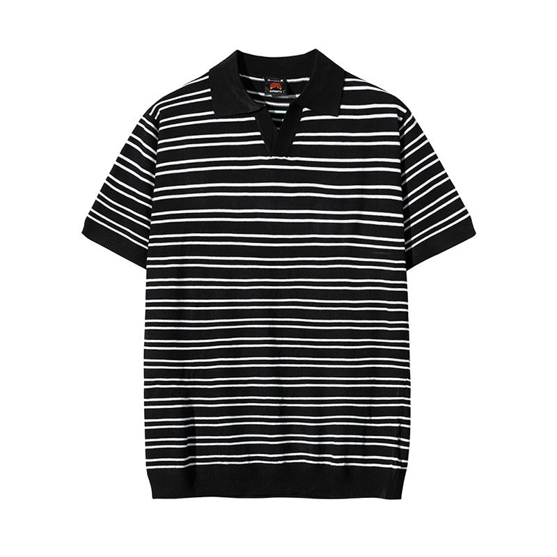 Herenpolo in katoen met relaxte casual streepjes - Mateo