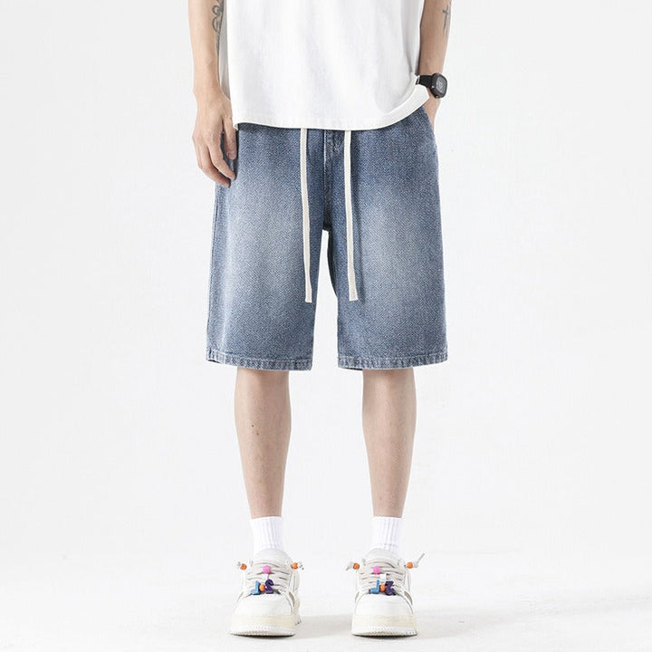 Herenhorts van gewassen denim met baggy stijl - Matias