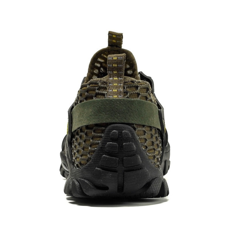 Trekking herenschoenen zwart mesh antislip zool - Altus