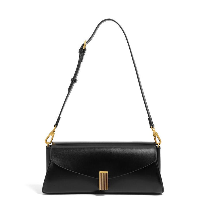 Dames schoudertas van synthetisch leer met elegante metalen gesp - Amandine