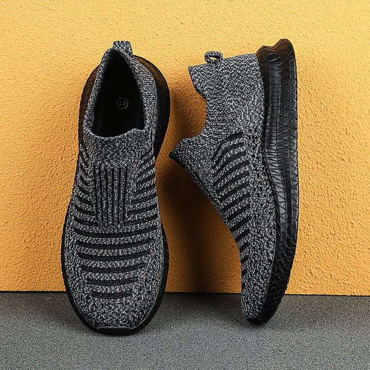 Slipvaste herensneakers van stof modern grafietblauw - model Dorian