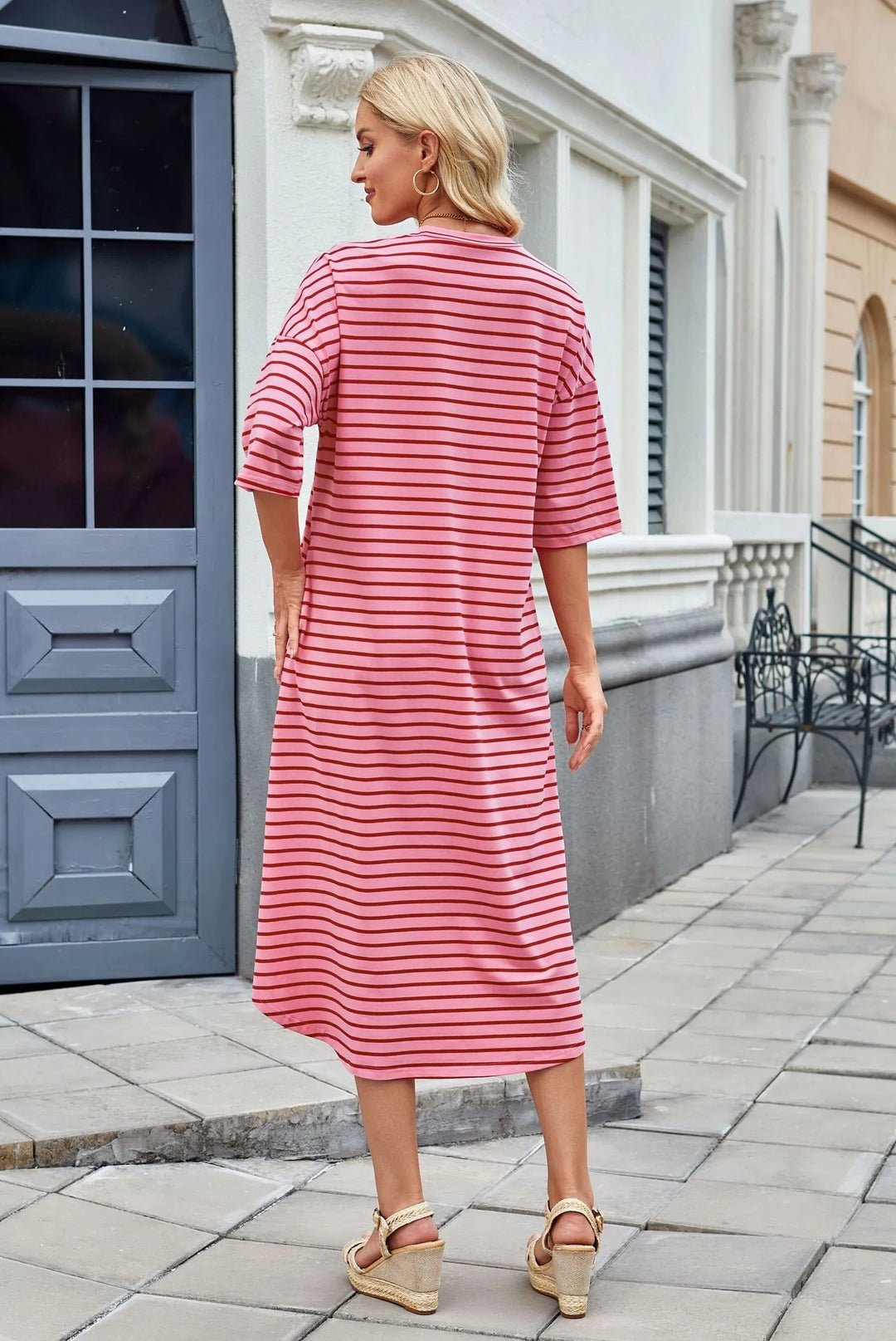 Lorena - Casual zomerjurk met strepen voor dames