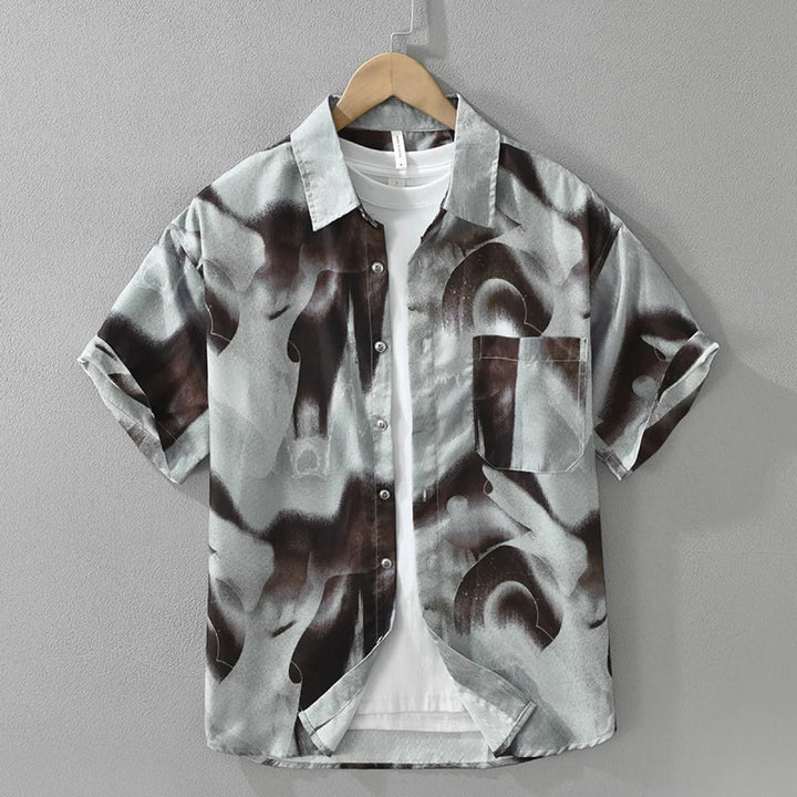 Heren casual overhemd abstract print regular fit - Mateo
