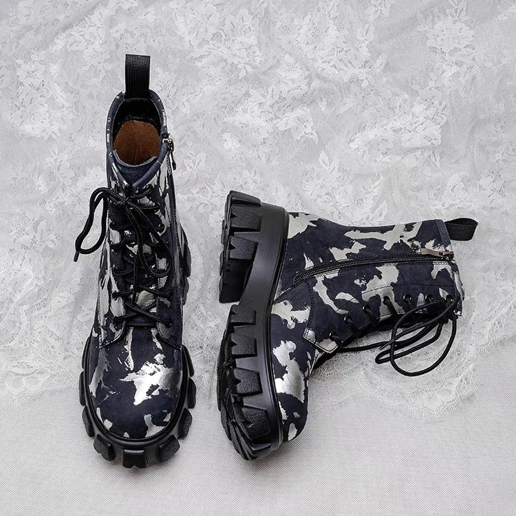 Militaire laarzen met artistiek effect voor dames - Ysia