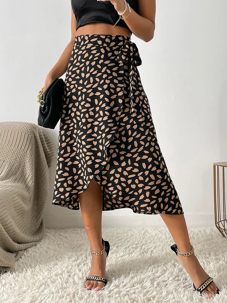 Wikkelrok boho stijl asymmetrische print zomer - Isadora
