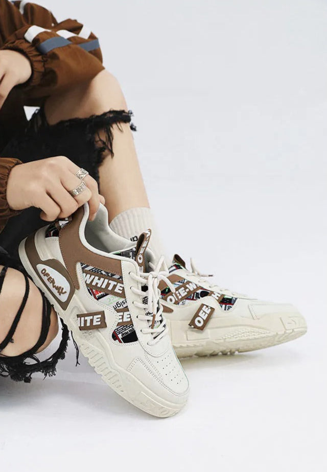 Herensneakers met dikke zolen en stedelijk grafisch ontwerp - Axel
