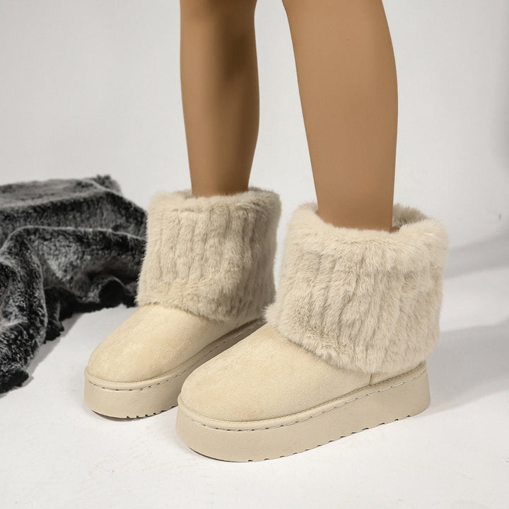 Dames winterlaarzen met manchet van synthetisch bont - Ivanna