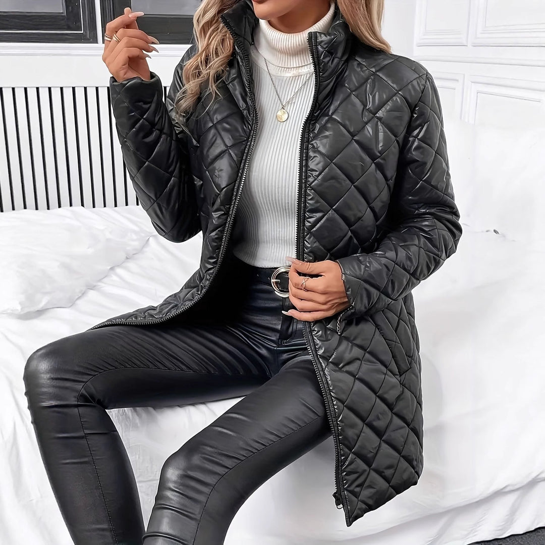 Gewatteerde bontjas voor dames - Simone