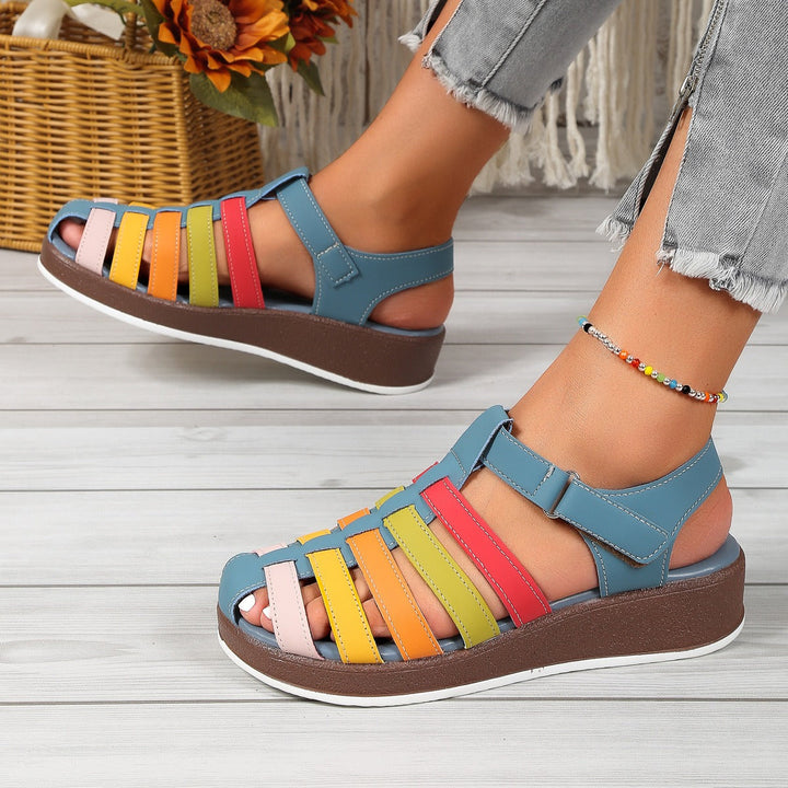 Multicolour casual damessandalen met gekruiste bandjes en comfortabele zool - Nayeli