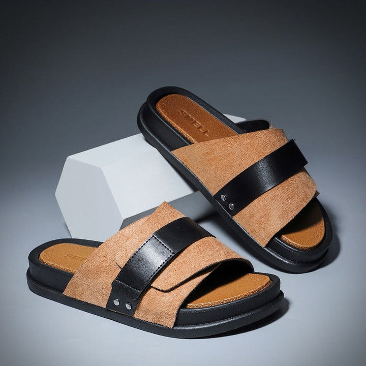 Kunstleren herensandalen cross over comfortabel ontwerp - Mateo