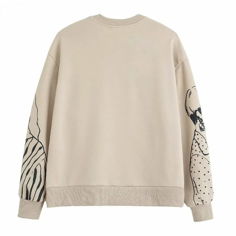 LuxeKnit - Losvallende sweatshirts met wolprint