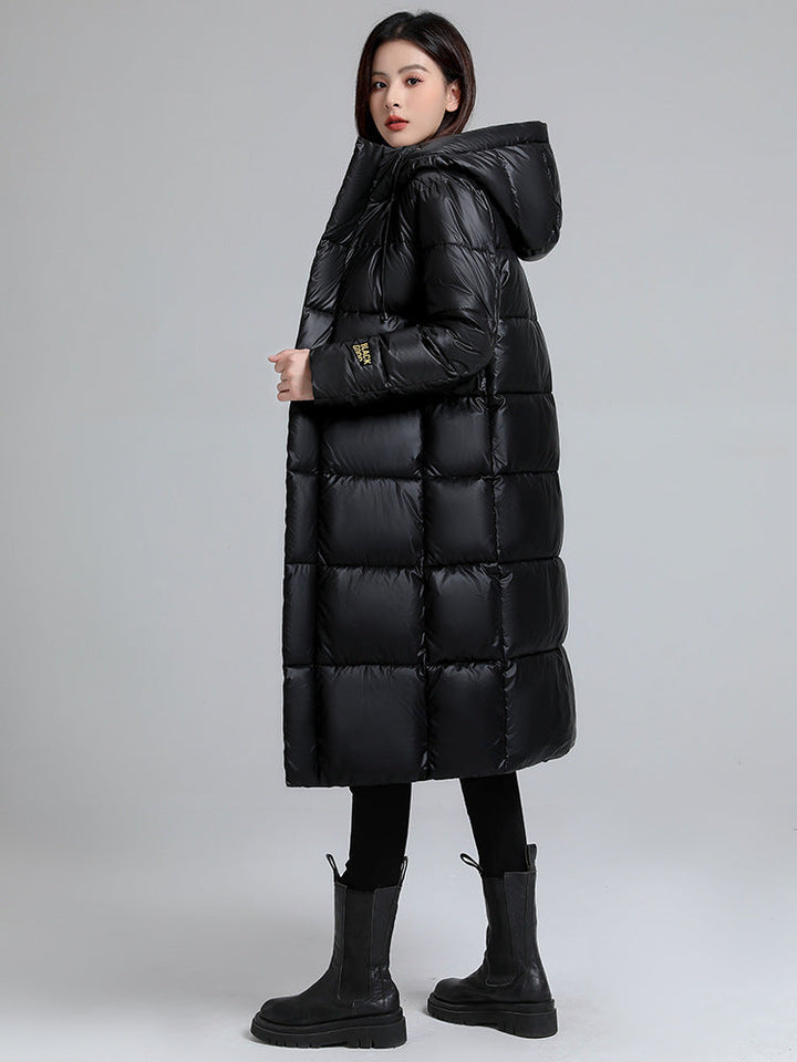 Gewatteerd lang jack met effect voor dames - Eryndel