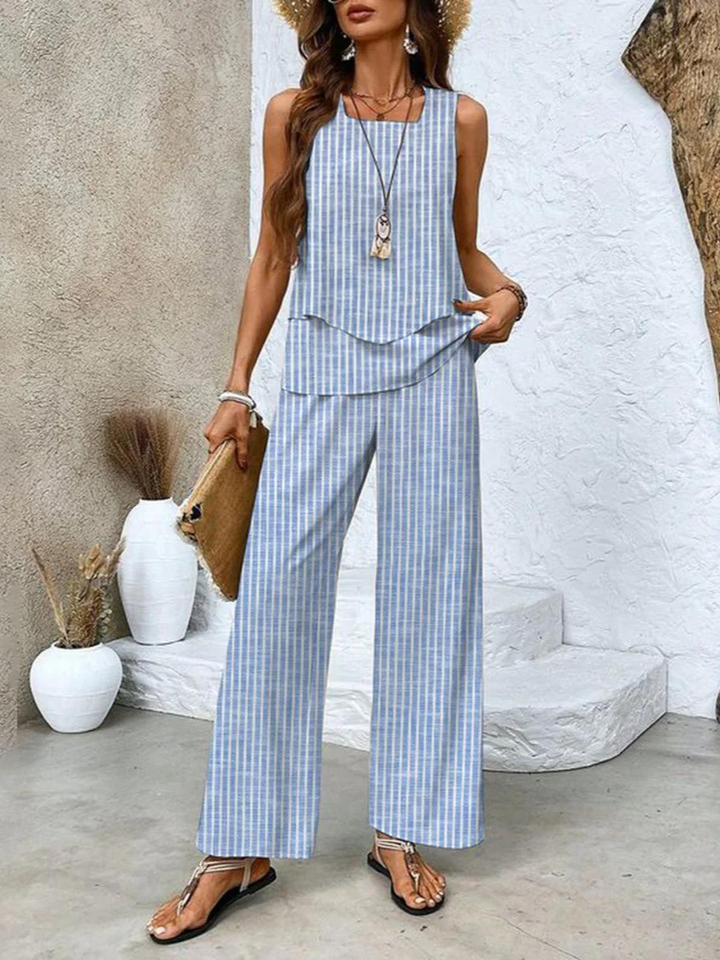 Nora - Zomerse set met print of effen kleur