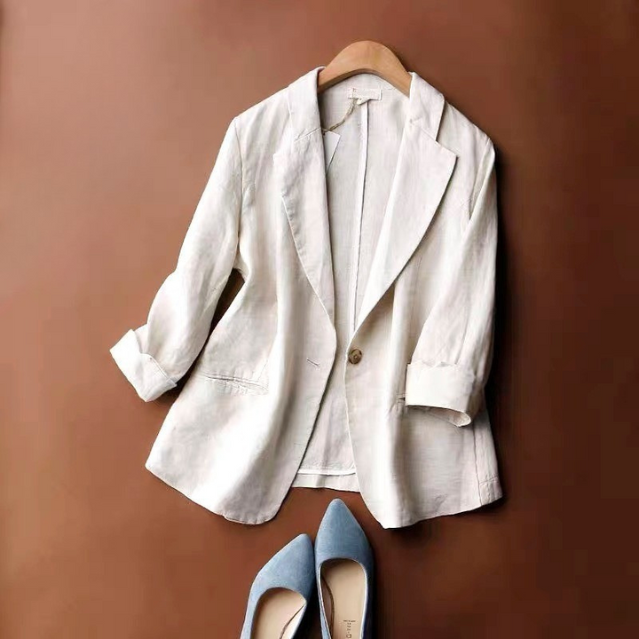 Effen linnen blazer voor dames - Amara