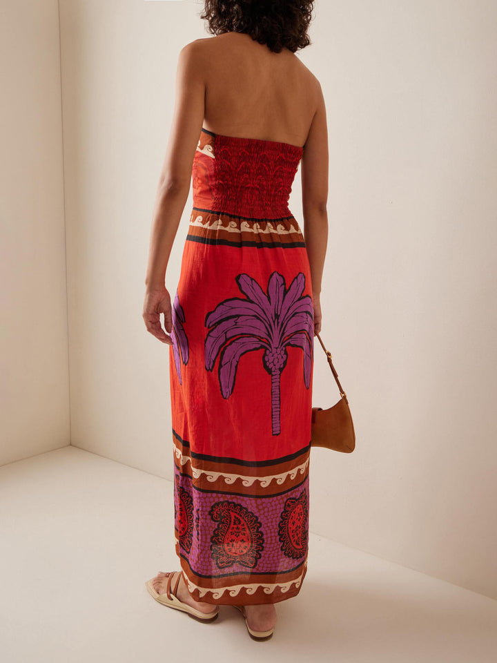 Lina - Unieke midi-jurk met palmprint