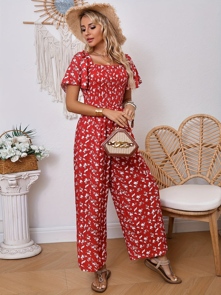 Helena - Elegante wijde jumpsuit met bloemenprint