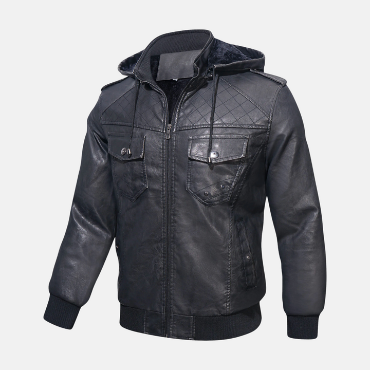 Michel - Hooded Leren Jack