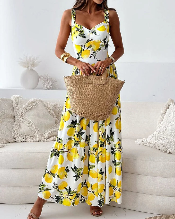 Madeline - Lange jurk met bloemenprint