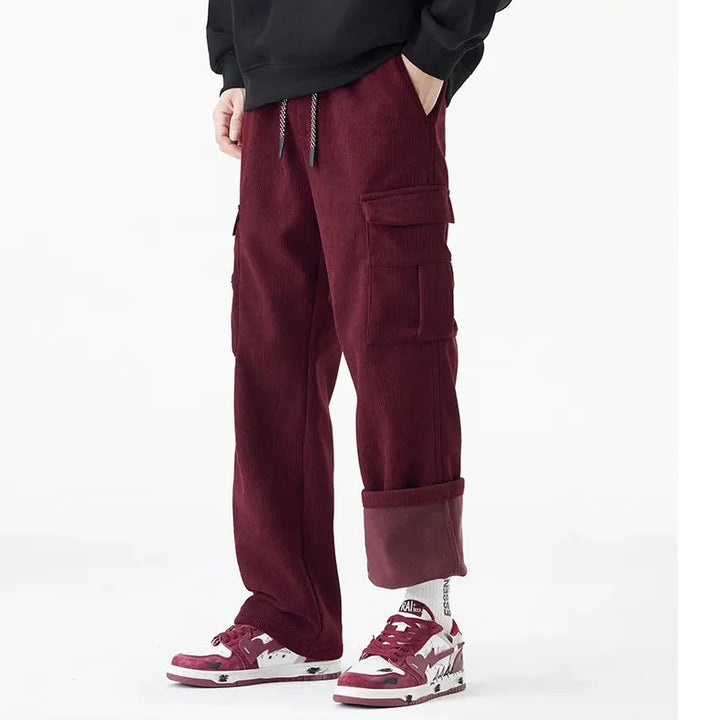 Corduroy broek voor heren met fleece voering - Auren