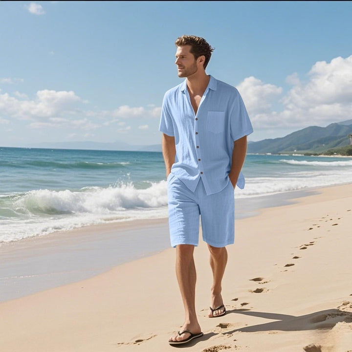 Heren zomer set in ademend linnen casual stijl - Mateo
