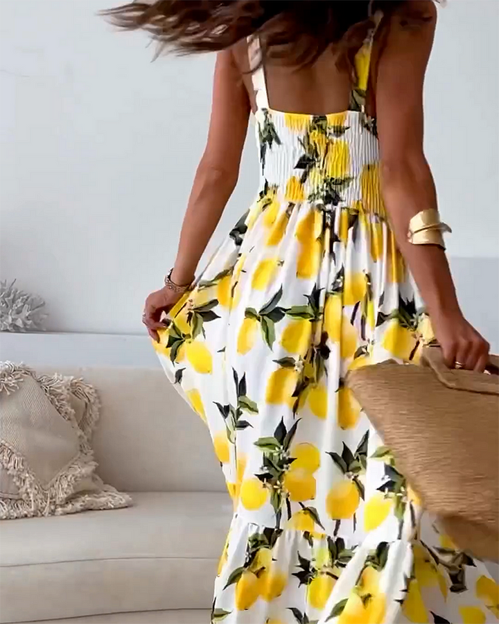 Madeline - Lange jurk met bloemenprint