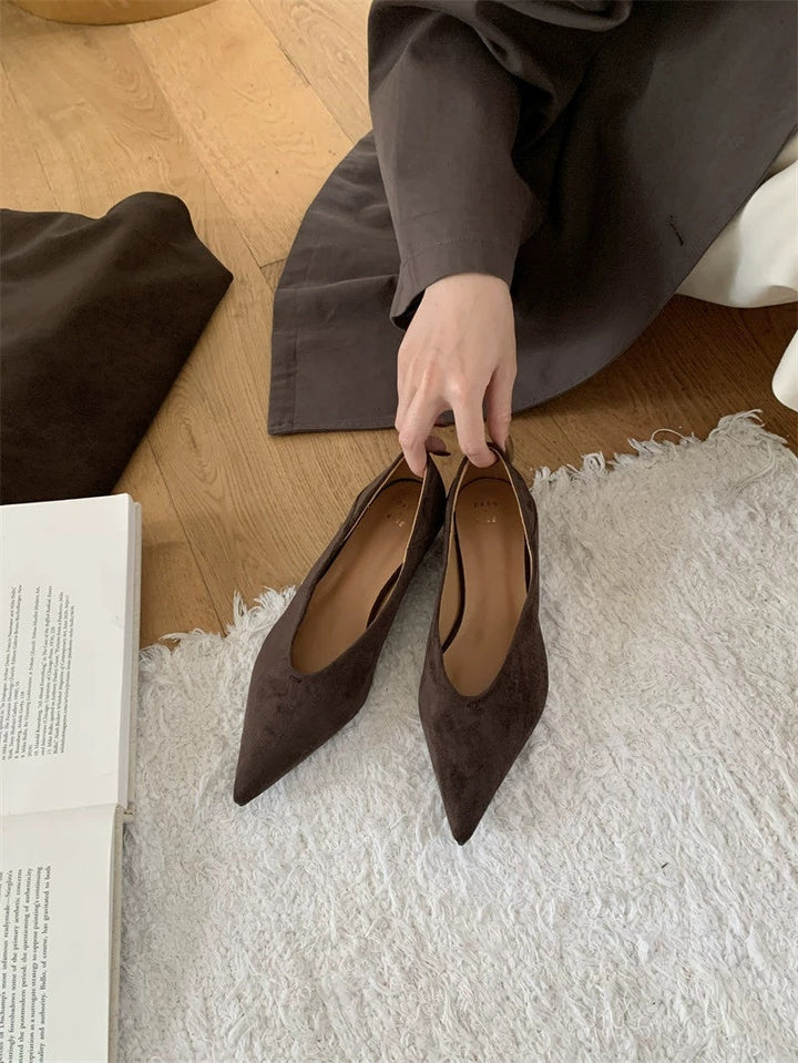 Damesschoenen met suède-effect en spitse neus - Ines