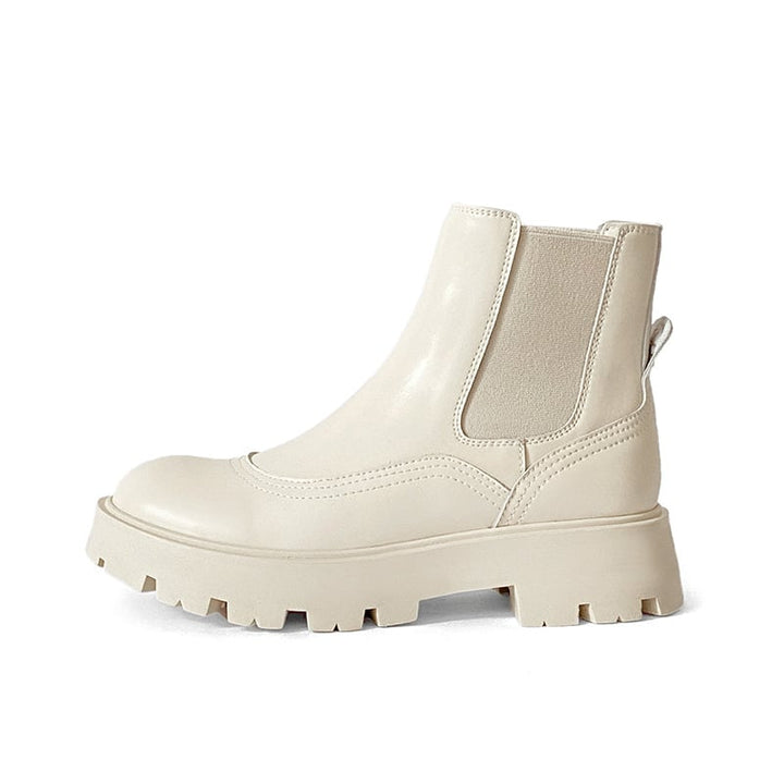 Enkellaarsjes met leren effect en elastiek aan de zijkant - Gamblin