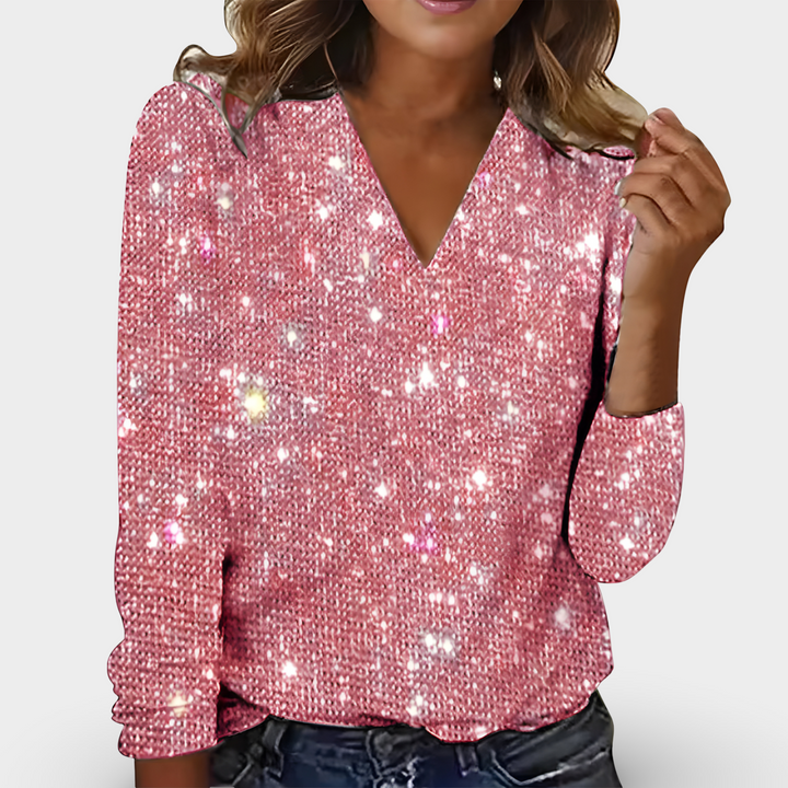 Kimberly - Luxueus shirt met V-hals, elegant en stijlvol