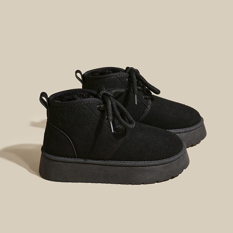 Dameslaarzen met een pluche omslageffect - Lanyra