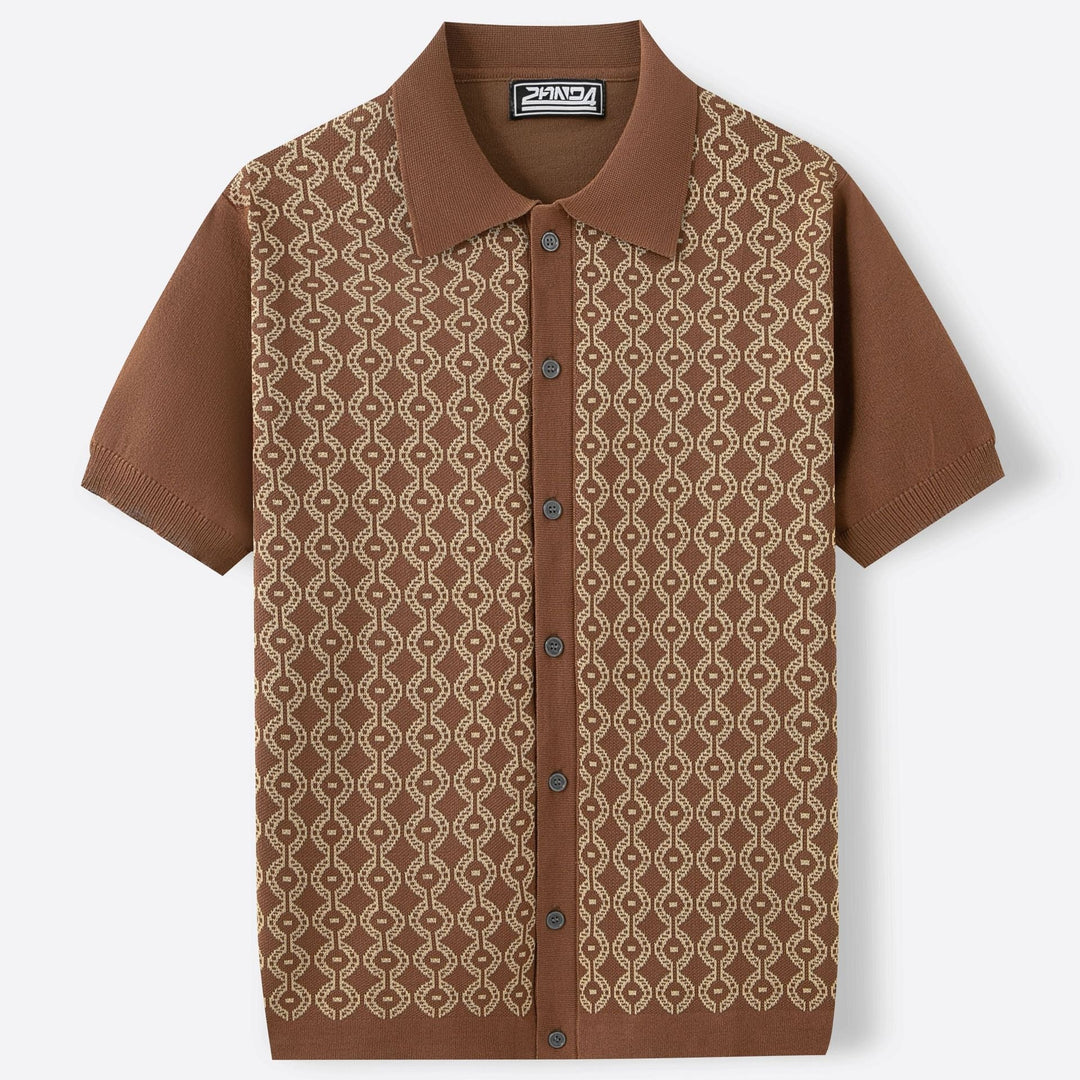 Herenpolo met jacquard geweven geometrisch ontwerp - Esteban