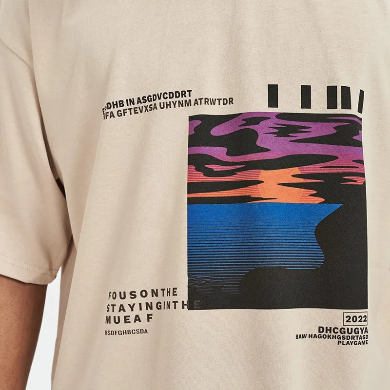 Katoenen oversized heren t-shirt met grafische print - Joel