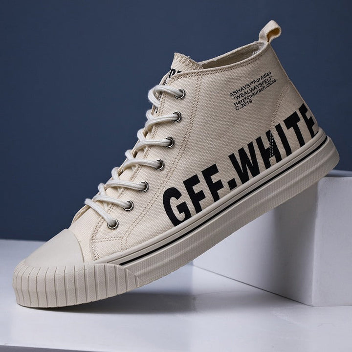 Hoge herentrainers van canvas met stedelijke print - Damián