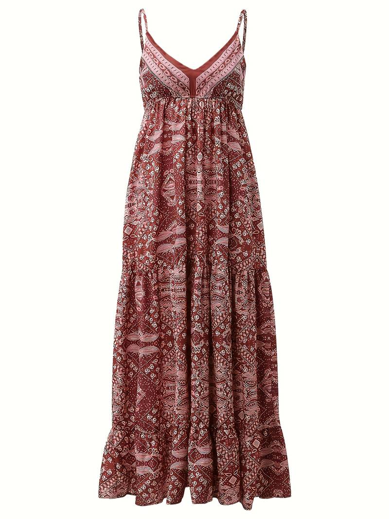 Yeva - Boheemse maxi jurk met etnische print