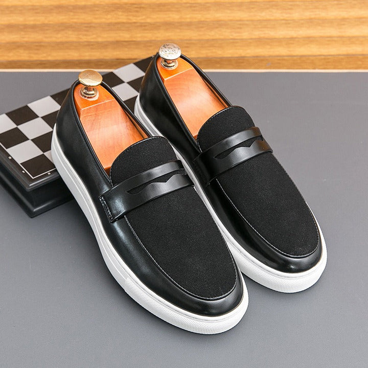Heren bruine leren casual loafers Britse stijl - Camden