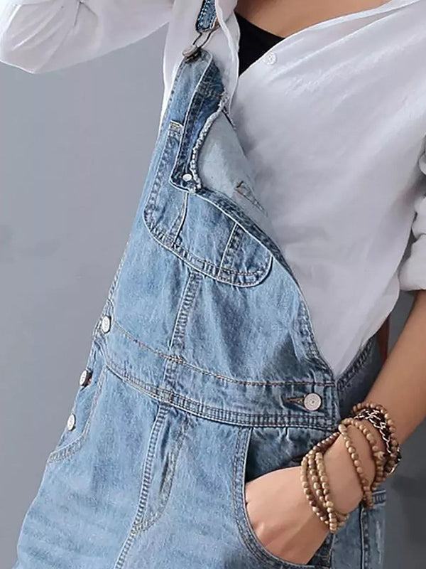Slabberjurk van distressed denim met split aan de achterkant - Lara